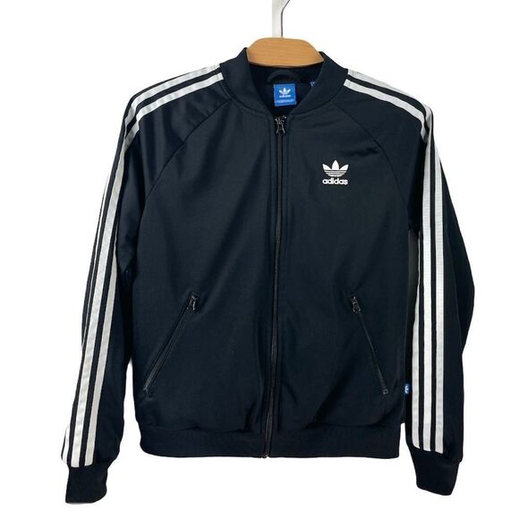 ADIDAS Originals Black Trefoil Zip Jacket Medium - Picture 2 of 8